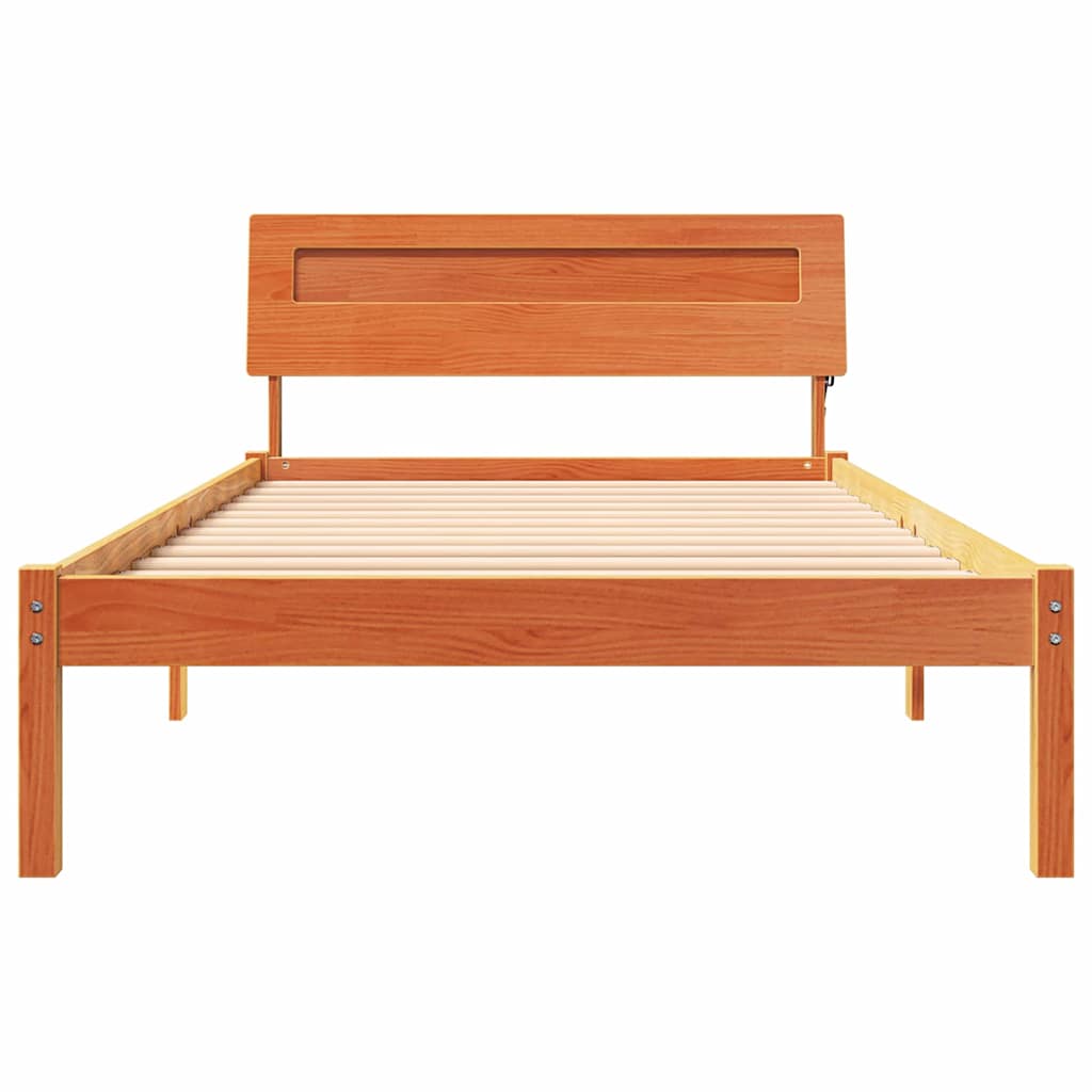 Rám Postele Voskově Hnědá 90 X 190 Cm Masivní Borové Dřevo