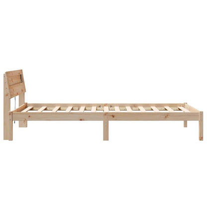 Rám Postele S Čelo Hnědá 75 X 190 Cm Masivní Borové Dřevo