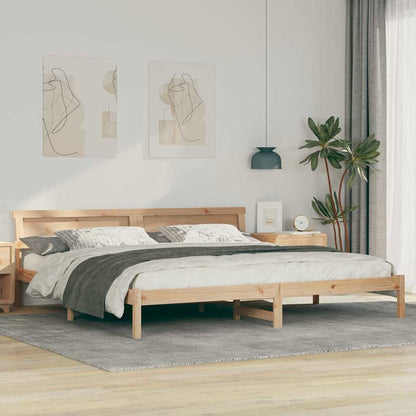 Rám Postele S Čelo Hnědá 180 X 200 Cm Masivní Borové Dřevo