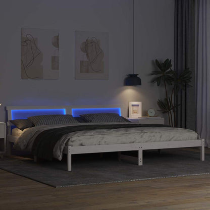 Rám Postele S Čelo Bílá 180 X 200 Cm Masivní Borové Dřevo