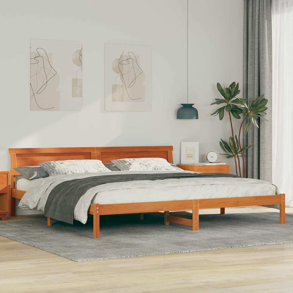 Rám Postele Voskově Hnědá 180 X 200 Cm Masivní Borové Dřevo