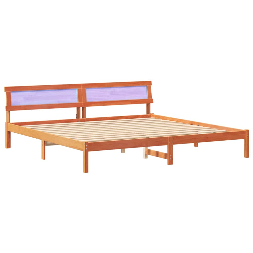 Rám Postele Voskově Hnědá 180 X 200 Cm Masivní Borové Dřevo