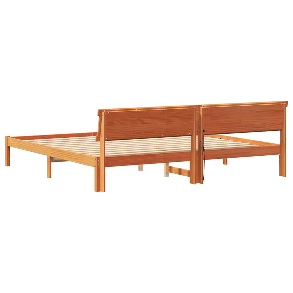 Rám Postele Voskově Hnědá 180 X 200 Cm Masivní Borové Dřevo