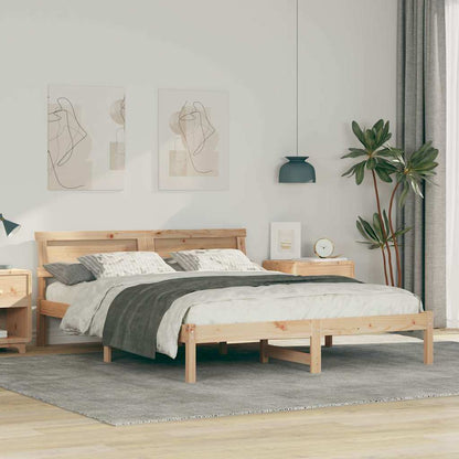 Rám Postele S Čelo Hnědá 150 X 200 Cm Masivní Borové Dřevo