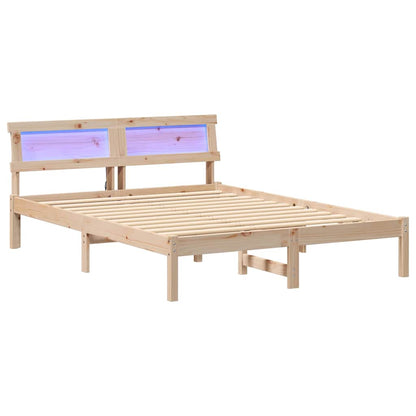 Rám Postele S Čelo Hnědá 140 X 190 Cm Masivní Borové Dřevo