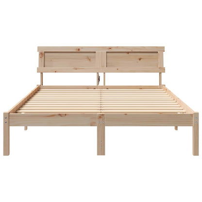 Rám Postele S Čelo Hnědá 135 X 190 Cm Masivní Borové Dřevo