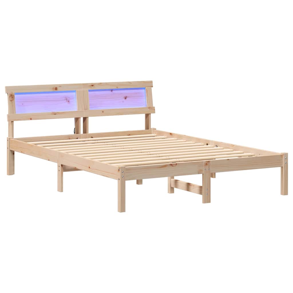 Rám Postele S Čelo Hnědá 120 X 190 Cm Masivní Borové Dřevo