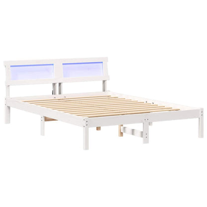 Rám Postele S Čelo Bílá 120 X 190 Cm Masivní Borové Dřevo