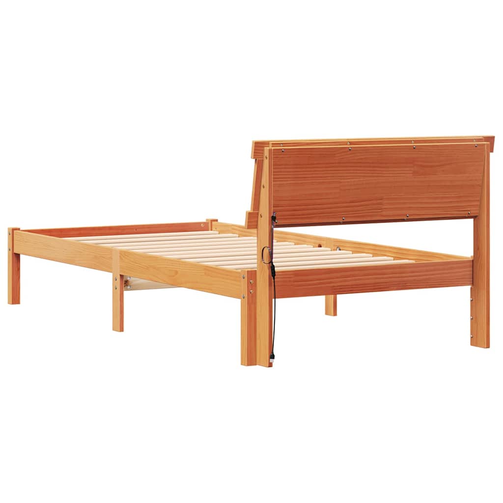 Rám Postele Voskově Hnědá 100 X 200 Cm Masivní Borové Dřevo