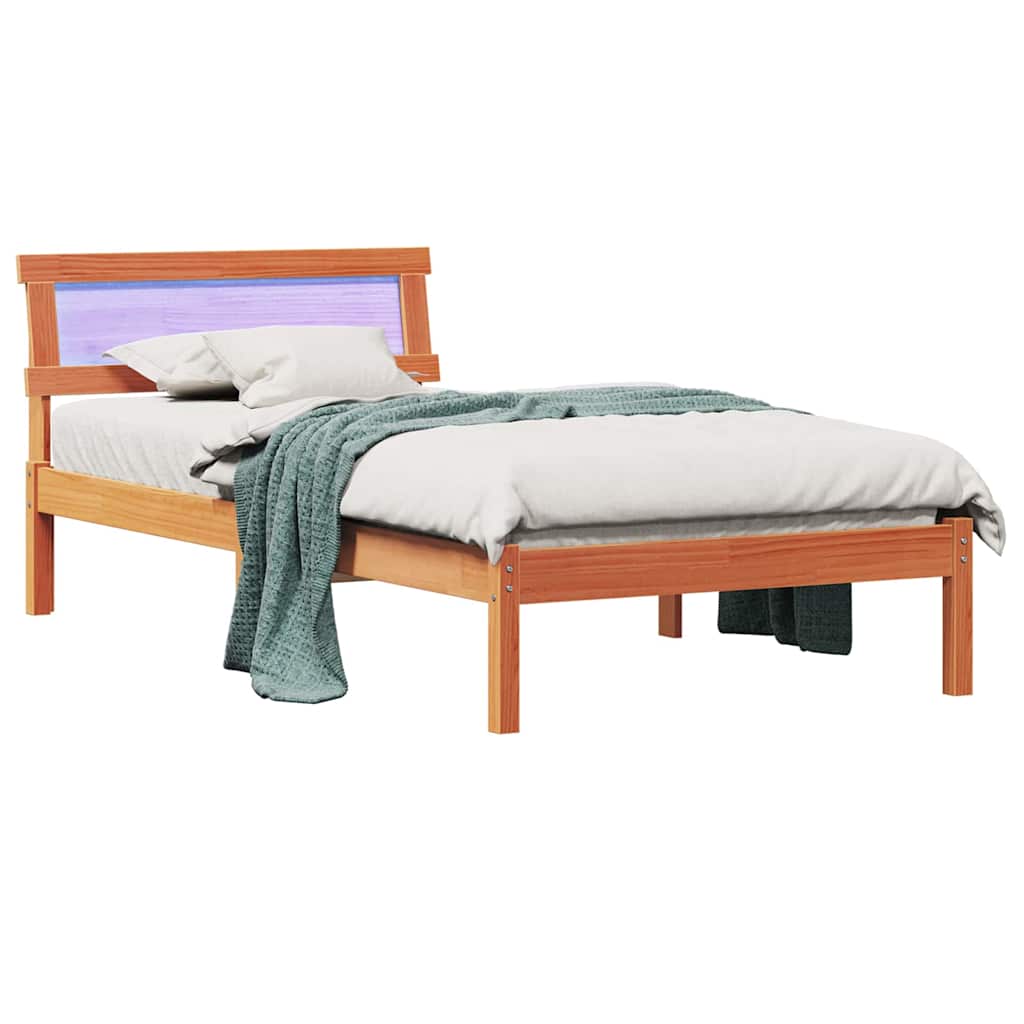 Rám Postele Voskově Hnědá 80 X 200 Cm Masivní Borové Dřevo