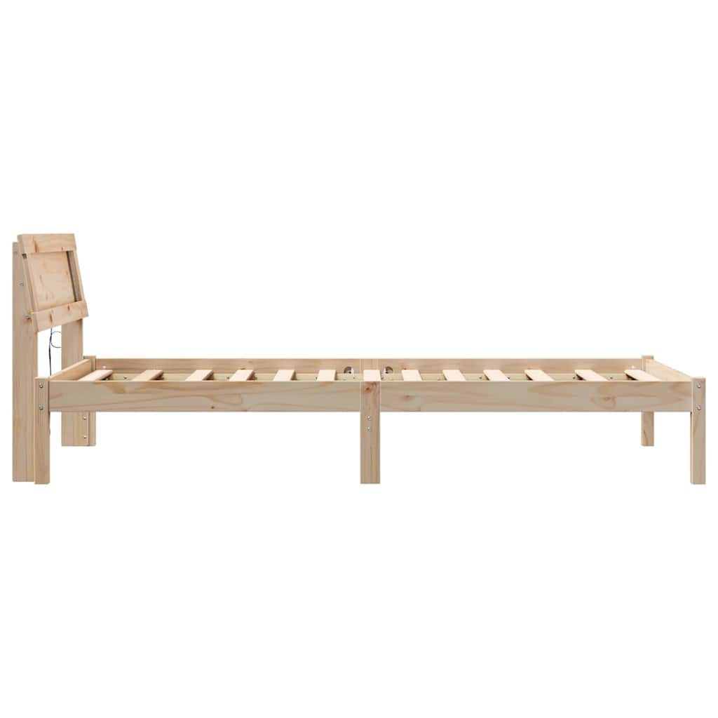 Rám Postele S Čelo Hnědá 90 X 190 Cm Masivní Borové Dřevo