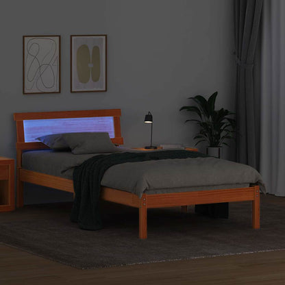 Rám Postele Voskově Hnědá 90 X 190 Cm Masivní Borové Dřevo