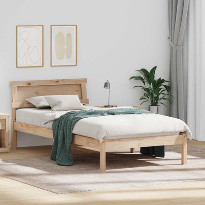 Rám Postele S Čelo Hnědá 75 X 190 Cm Masivní Borové Dřevo