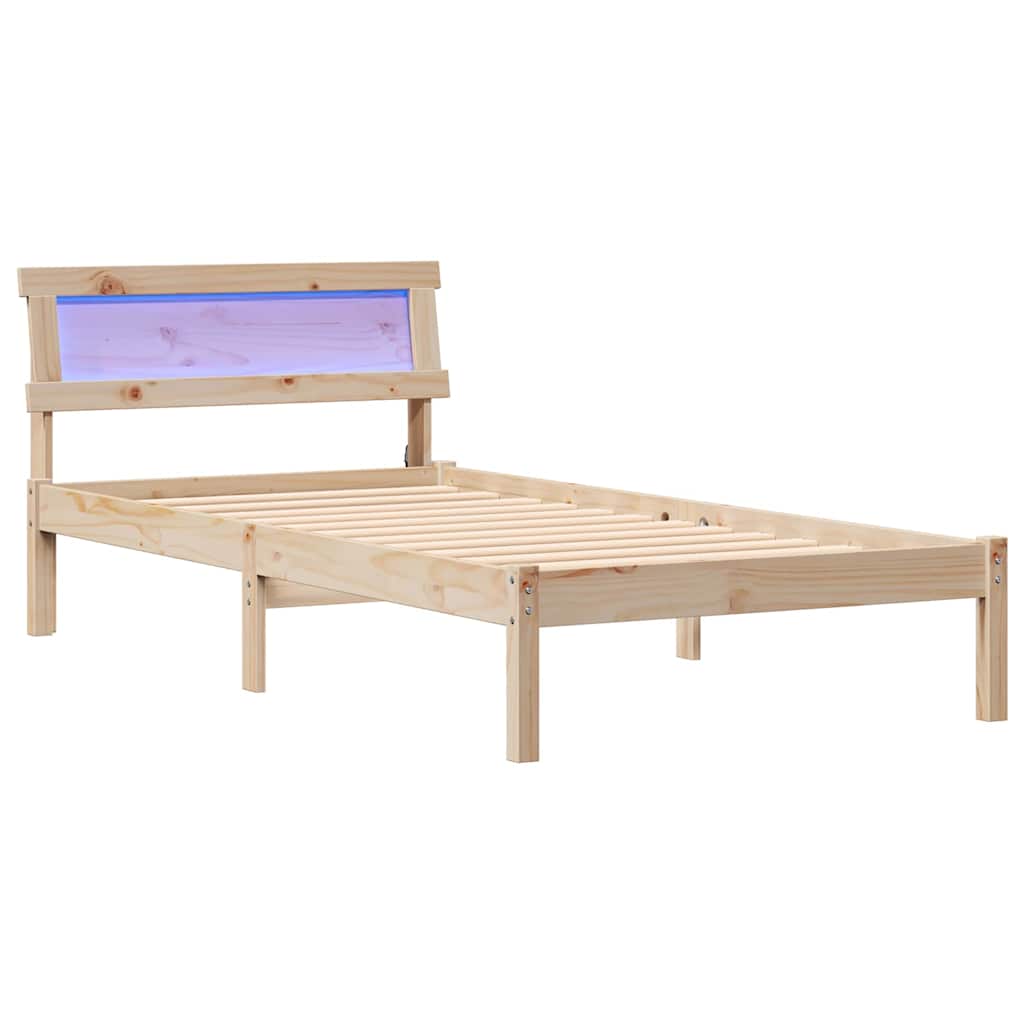 Rám Postele S Čelo Hnědá 75 X 190 Cm Masivní Borové Dřevo