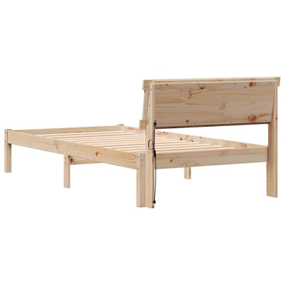 Rám Postele S Čelo Hnědá 75 X 190 Cm Masivní Borové Dřevo