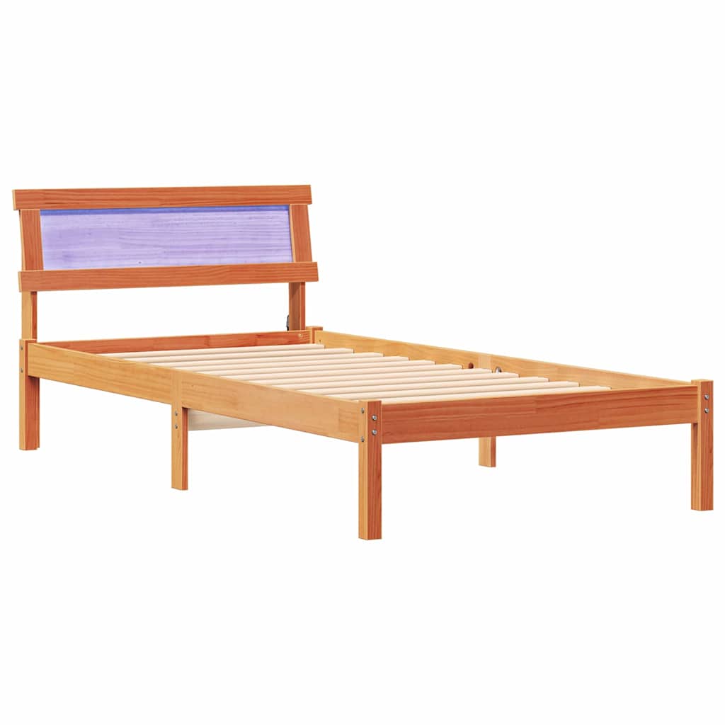 Rám Postele Voskově Hnědá 75 X 190 Cm Masivní Borové Dřevo