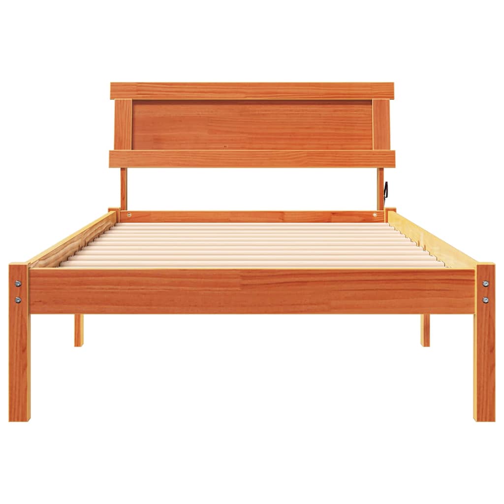 Rám Postele Voskově Hnědá 75 X 190 Cm Masivní Borové Dřevo