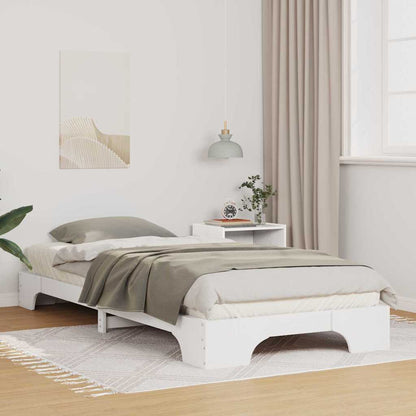 Rám Postele Bílá 80 X 210 Cm Masivní Borové Dřevo