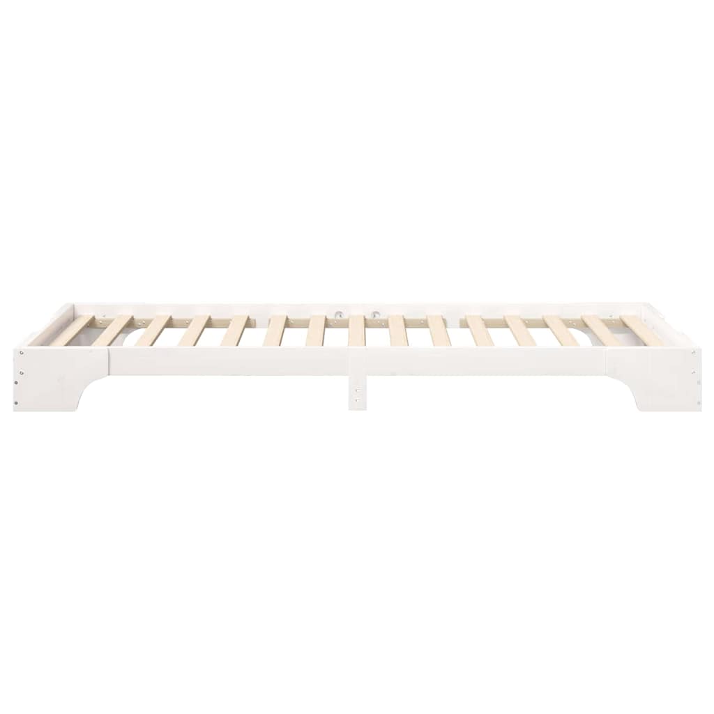 Rám Postele Bílá 90 X 210 Cm Masivní Borové Dřevo