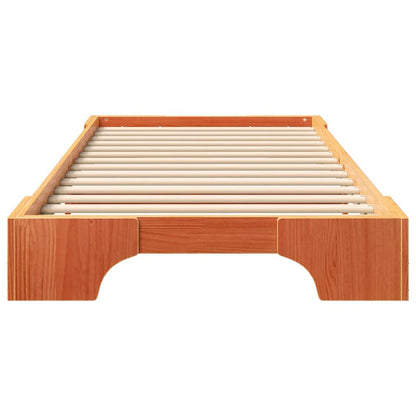 Rám Postele Hnědá 90 X 210 Cm Masivní Borové Dřevo