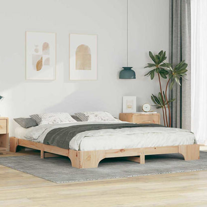 Rám Postele Hnědá 160 X 210 Cm Masivní Borové Dřevo