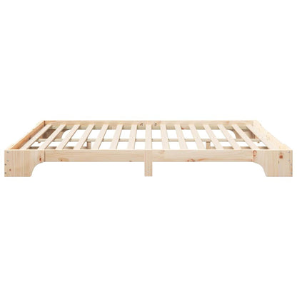 Rám Postele Hnědá 200 X 210 Cm Masivní Borové Dřevo