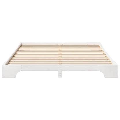 Rám Postele Bílá 200 X 210 Cm Masivní Borové Dřevo