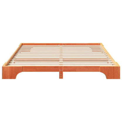 Rám Postele Hnědá 200 X 210 Cm Masivní Borové Dřevo