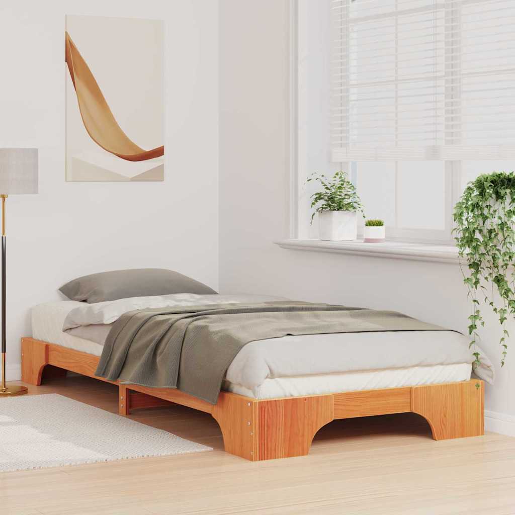 Rám Postele Hnědá 80 X 220 Cm Masivní Borové Dřevo