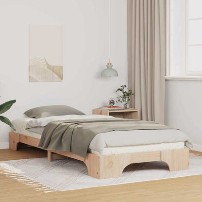 Rám Postele Hnědá 90 X 220 Cm Masivní Borové Dřevo