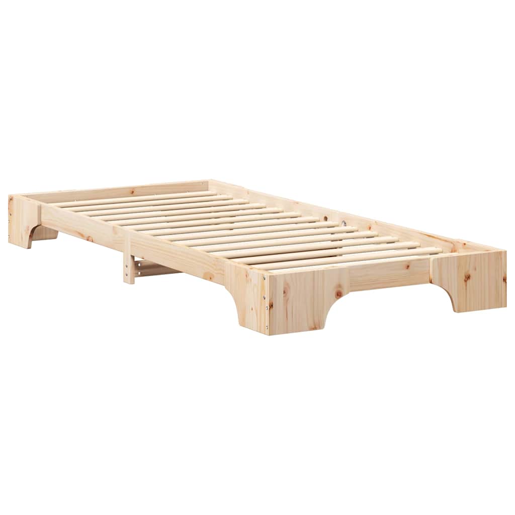 Rám Postele Hnědá 90 X 220 Cm Masivní Borové Dřevo