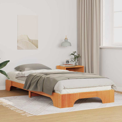 Rám Postele Hnědá 90 X 220 Cm Masivní Borové Dřevo