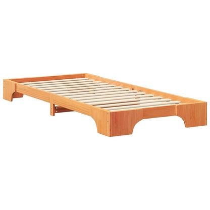 Rám Postele Hnědá 90 X 220 Cm Masivní Borové Dřevo
