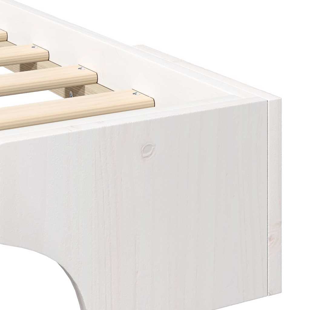 Rám Postele Bílá 100 X 220 Cm Masivní Borové Dřevo