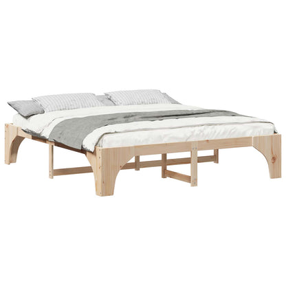 Rám Postele Hnědá 200 X 200 Cm Masivní Borové Dřevo