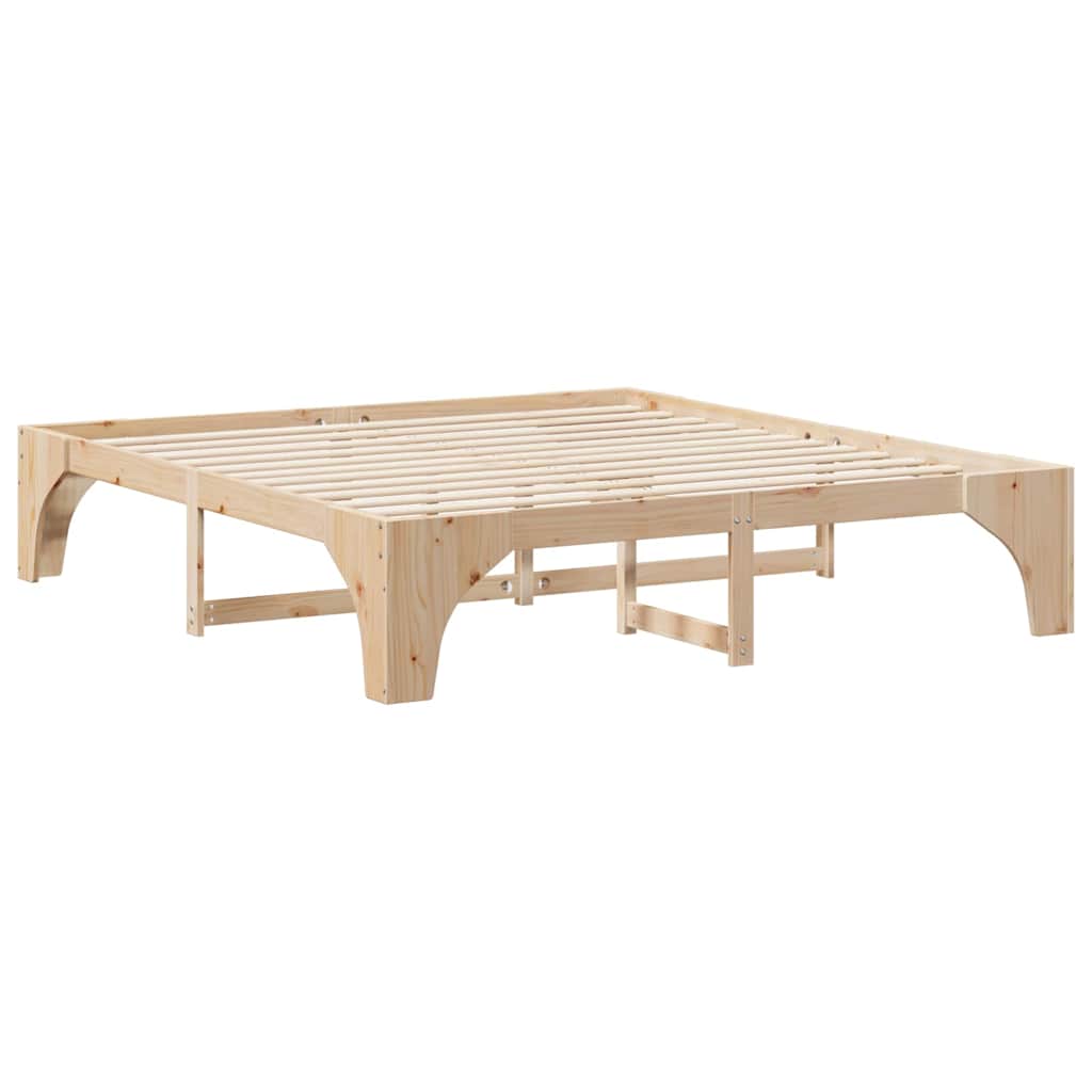 Rám Postele Hnědá 200 X 200 Cm Masivní Borové Dřevo