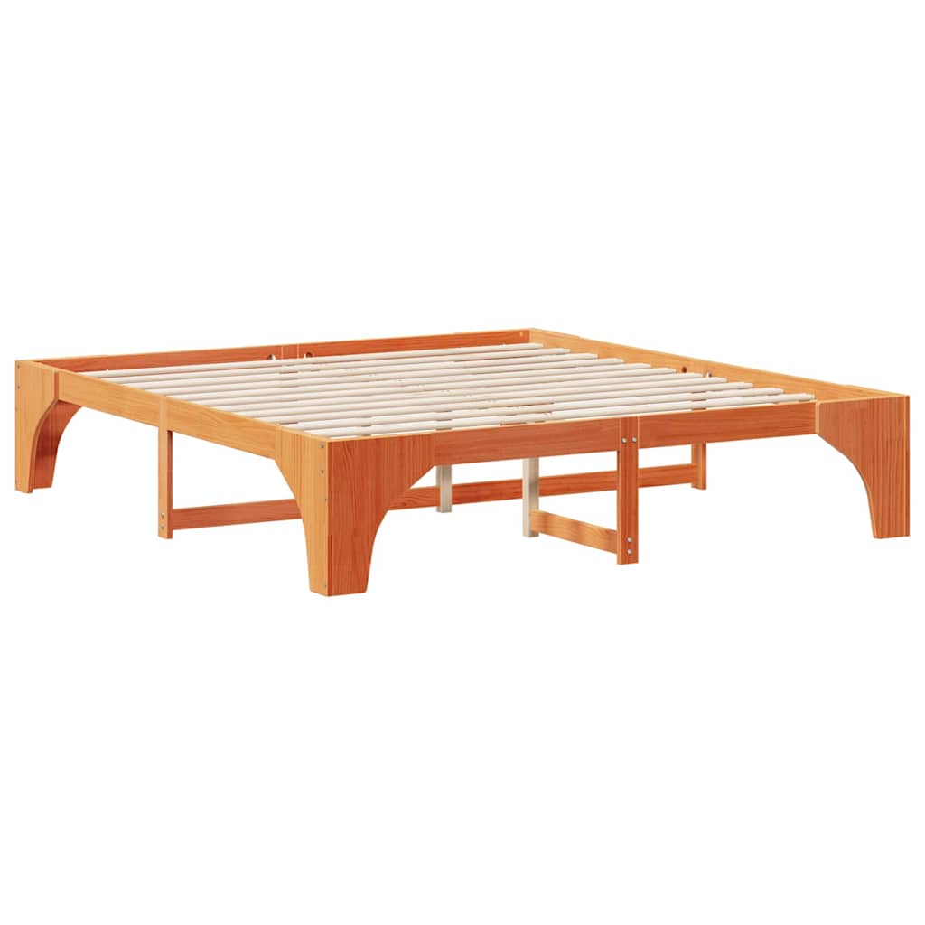 Rám Postele Hnědá 200 X 200 Cm Masivní Borové Dřevo