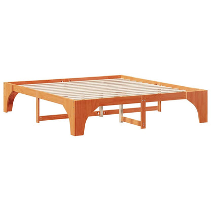 Rám Postele Hnědá 200 X 200 Cm Masivní Borové Dřevo