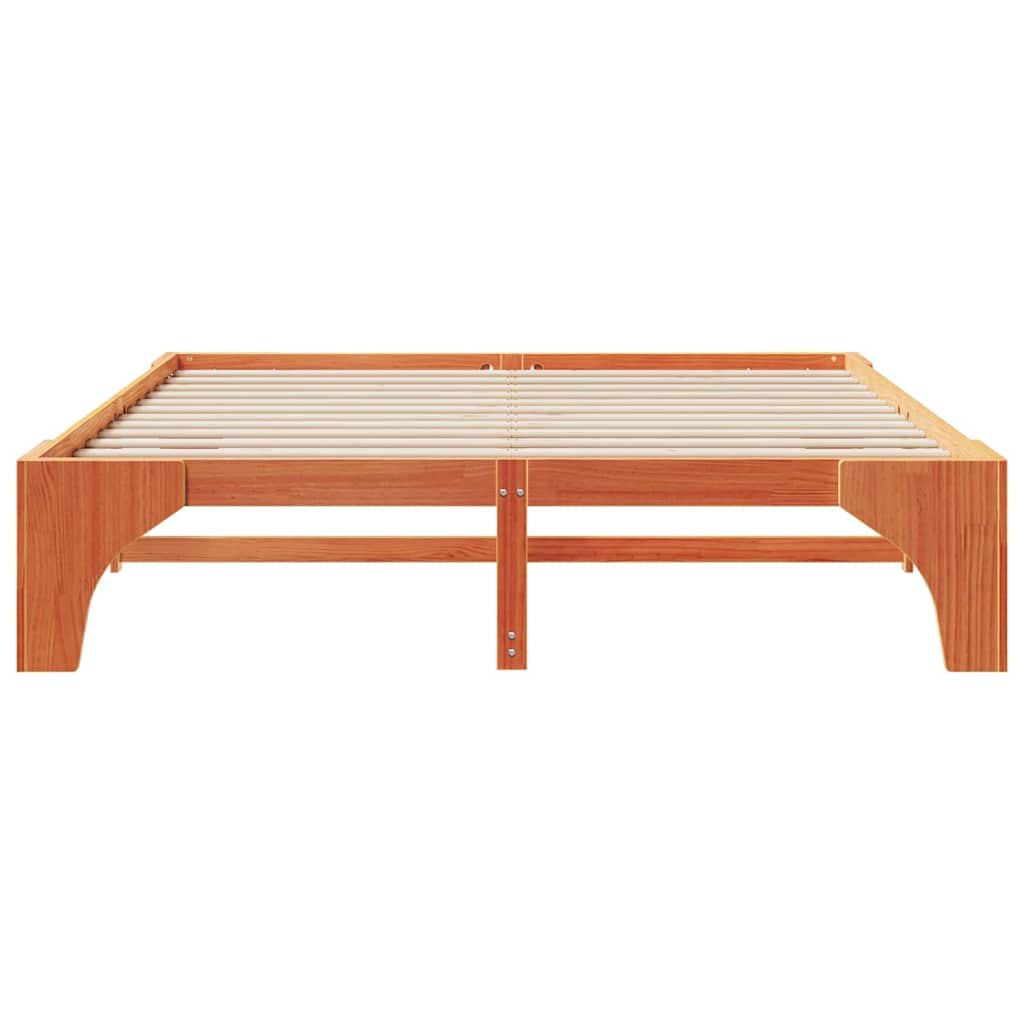 Rám Postele Hnědá 200 X 200 Cm Masivní Borové Dřevo