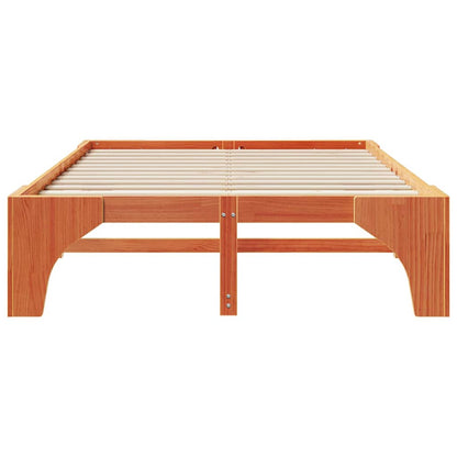 Rám Postele Hnědá 150 X 200 Cm Masivní Borové Dřevo