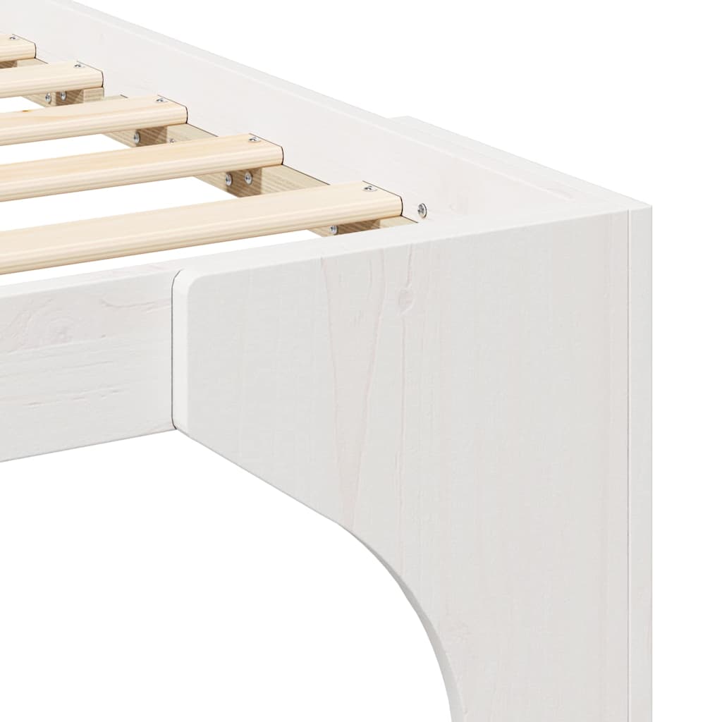 Rám Postele Bílá 140 X 190 Cm Masivní Borové Dřevo