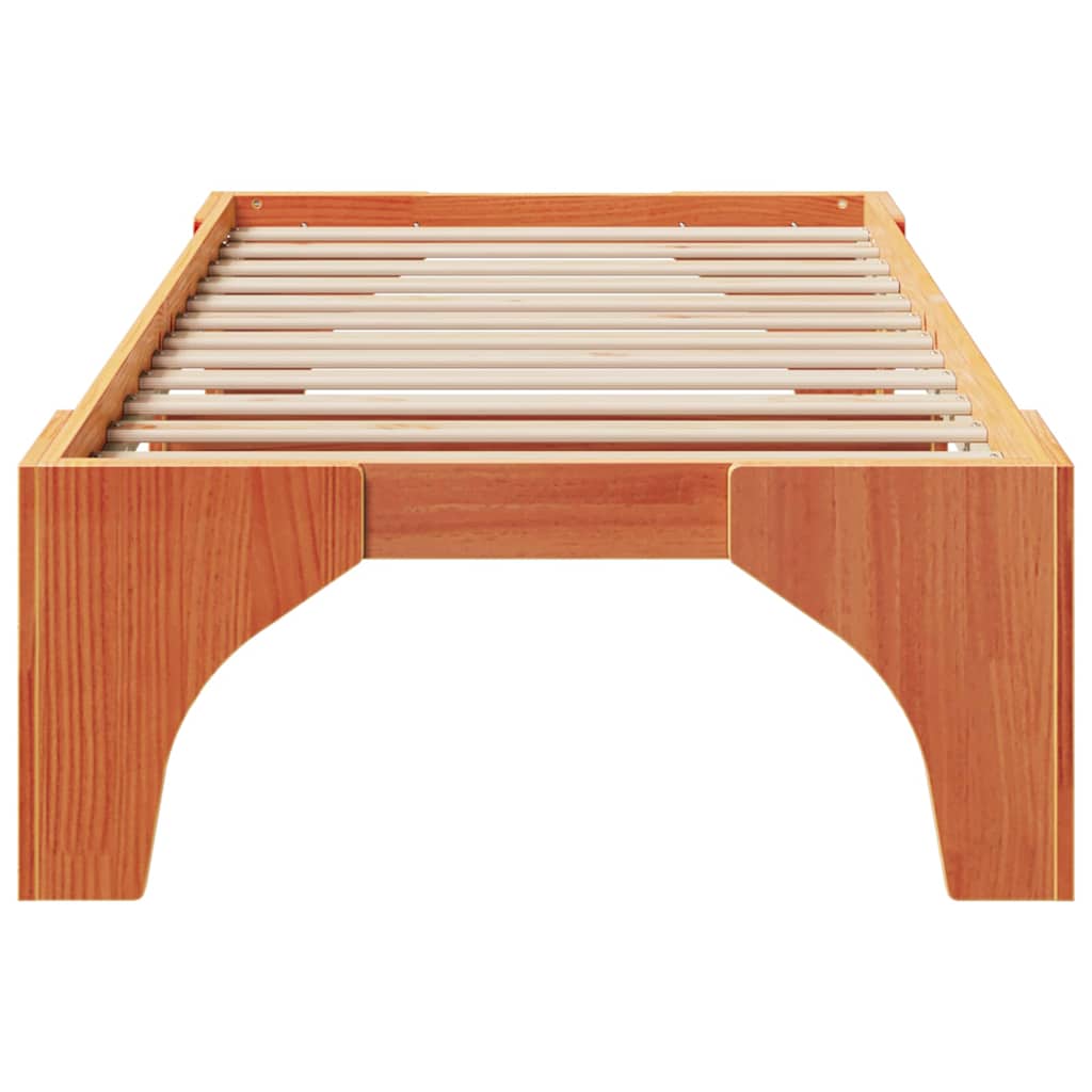 Rám Postele Hnědá 100 X 200 Cm Masivní Borové Dřevo