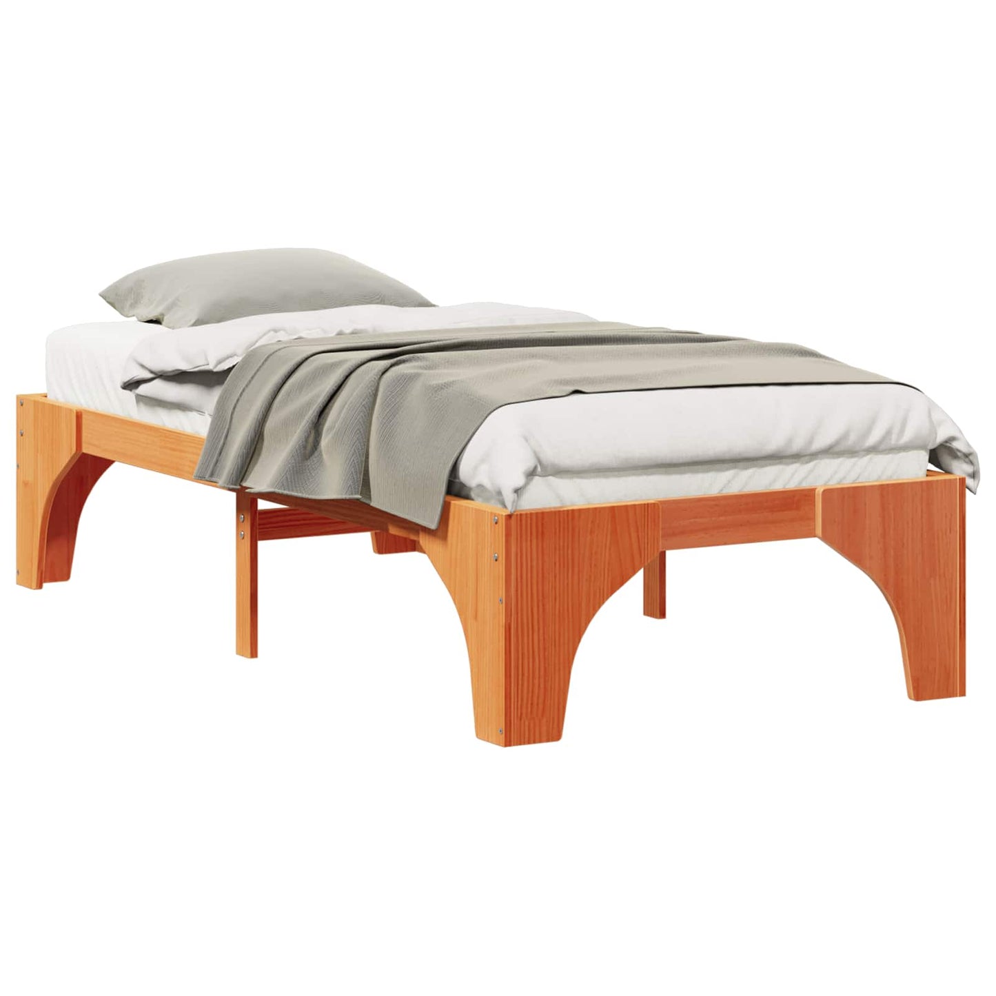 Rám Postele Hnědá 80 X 200 Cm Masivní Borové Dřevo