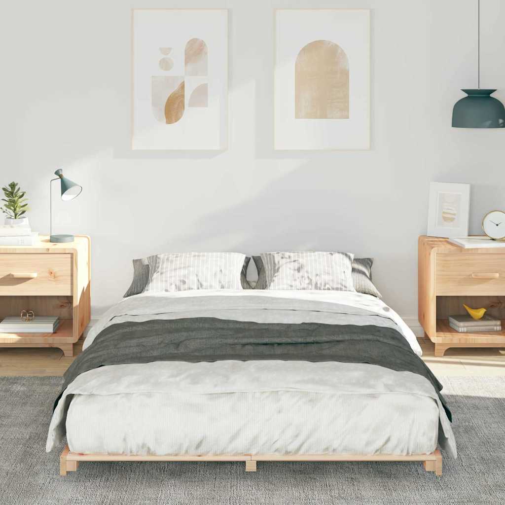 Rám Postele Hnědá 135 X 190 Cm Masivní Borové Dřevo