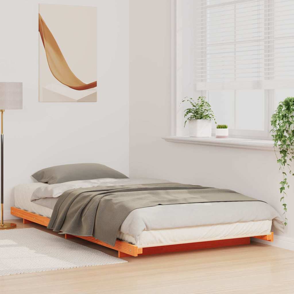 Rám Postele Voskově Hnědá 100 X 200 Cm Masivní Borové Dřevo