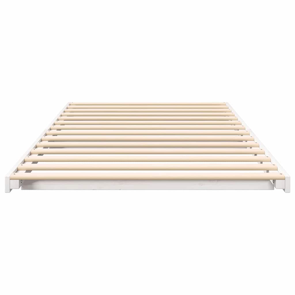 Rám Postele Bílá 90 X 200 Cm Masivní Borové Dřevo