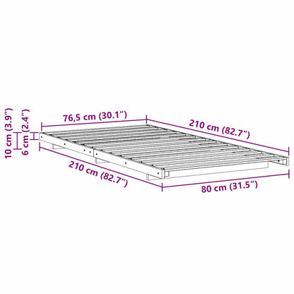 Rám Postele Voskově Hnědá 80 X 210 Cm Masivní Borové Dřevo