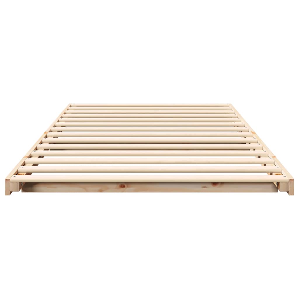 Rám Postele Hnědá 90 X 210 Cm Masivní Borové Dřevo