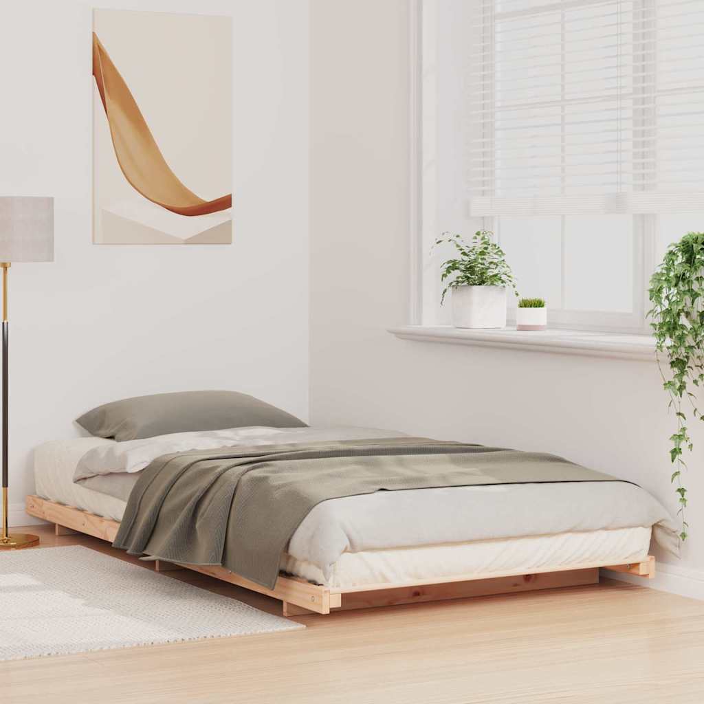 Rám Postele Hnědá 100 X 210 Cm Masivní Borové Dřevo