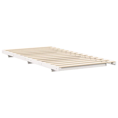 Rám Postele Bílá 100 X 210 Cm Masivní Borové Dřevo